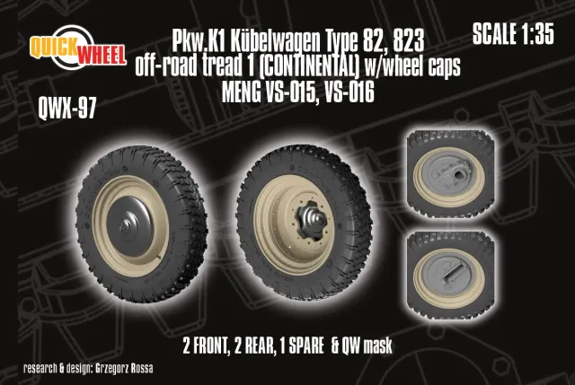 ROSSAGRAPH QuickWheel QWX-097 resinhjul Kübelwagen MENG