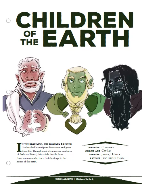 EN Publishing Children of the Earth rollspel PDF dvärgar