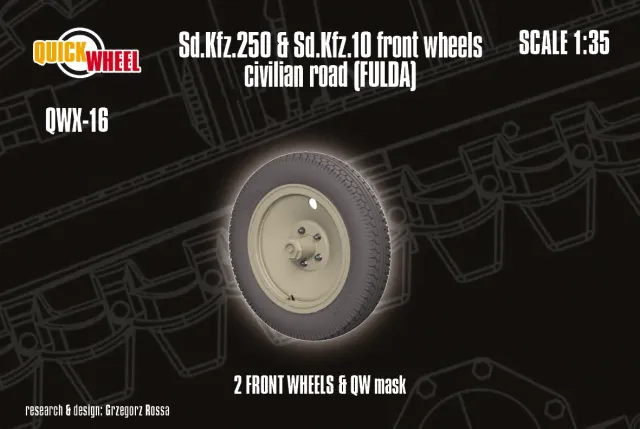 Rossagraph QuickWheel QWX-016 resinhjul Sd.Kfz 250 1/35