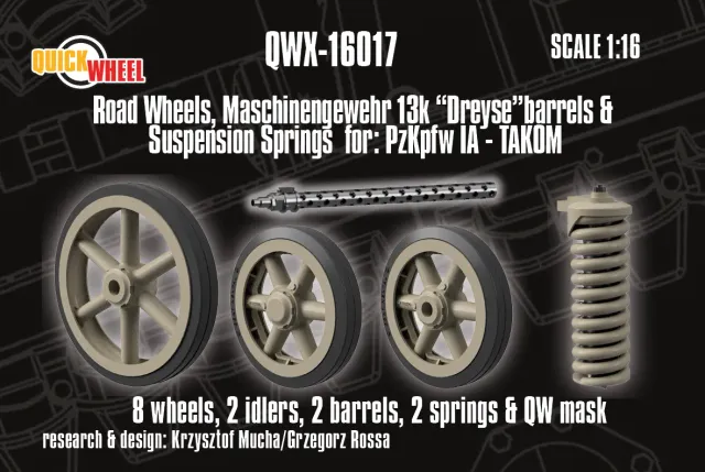 ROSSAGRAPH QWX-16017 hjulset Pz.Kpfw. IA Takom 1:16