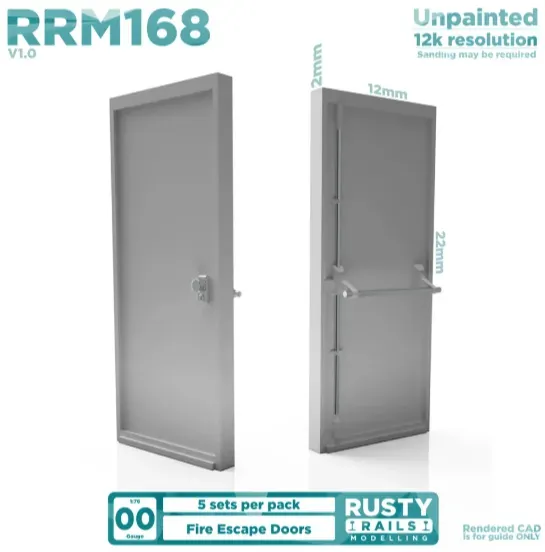 Rusty Rails Fire Escape Doors OO modelldörrar 5-pack