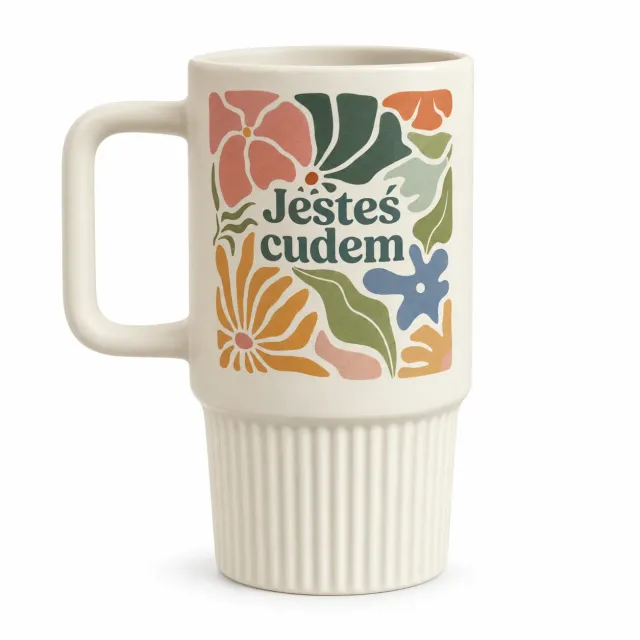 Sharon Jesteś cudem mugg med lock 400 ml blommig
