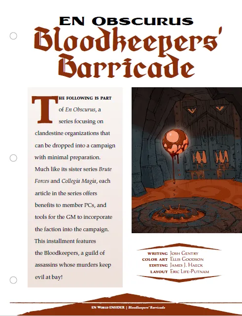 EN Publishing Obscurus Bloodkeeper's Barricade rollspel PDF