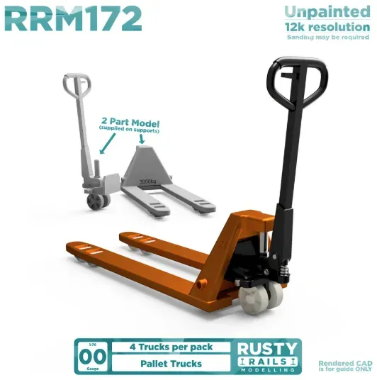 Rusty Rails OO gauge pallvagnar 4-pack omålade