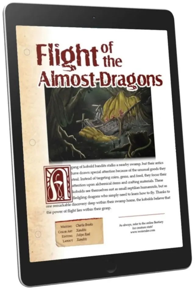 EN Publishing WOIN Flight of the Almost Dragons äventyr PDF kobolder