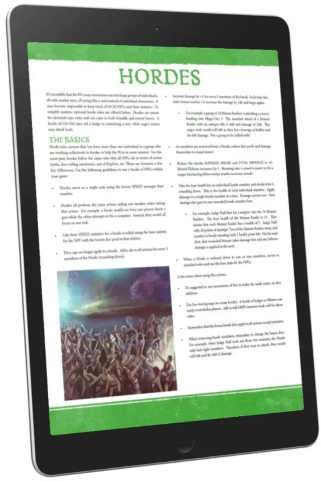 EN Publishing WOIN Hordes rollspel PDF hordregler