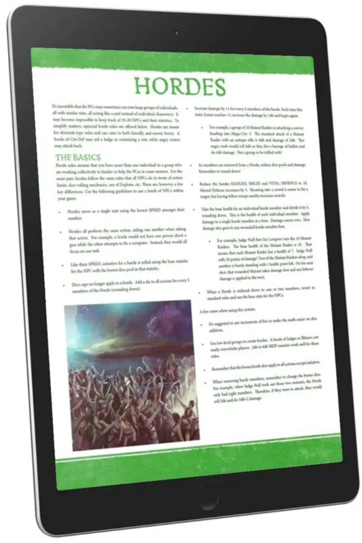 EN Publishing WOIN Hordes rollspel PDF hordregler