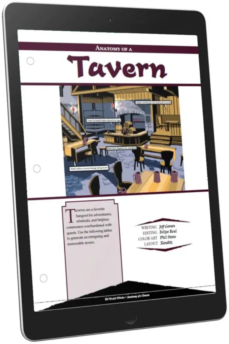 EN Publishing Anatomy of a Tavern slumptabell PDF taverna