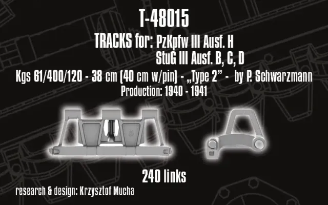 ROSSAGRAPH QuickTracks T-48015 larvband Panzer III 1/48