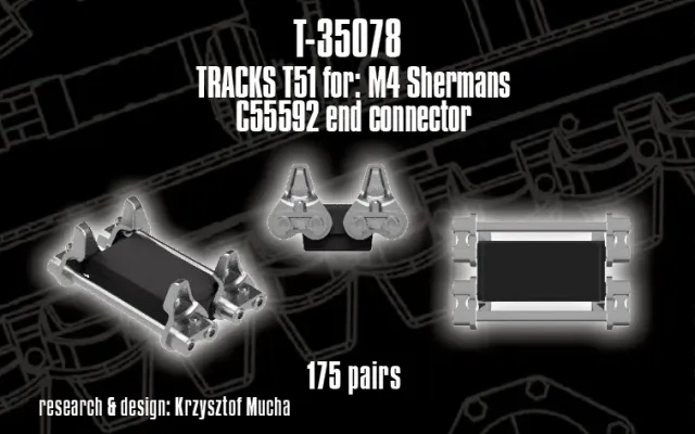 ROSSAGRAPH QuickTracks T-35078 bandset T51 Sherman 1/35
