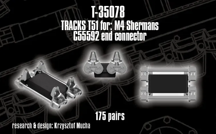 ROSSAGRAPH QuickTracks T-35078 bandset T51 Sherman 1/35