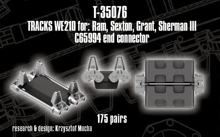 Rossagraph QuickTracks T-35076 band TWE210 Sherman 1:35