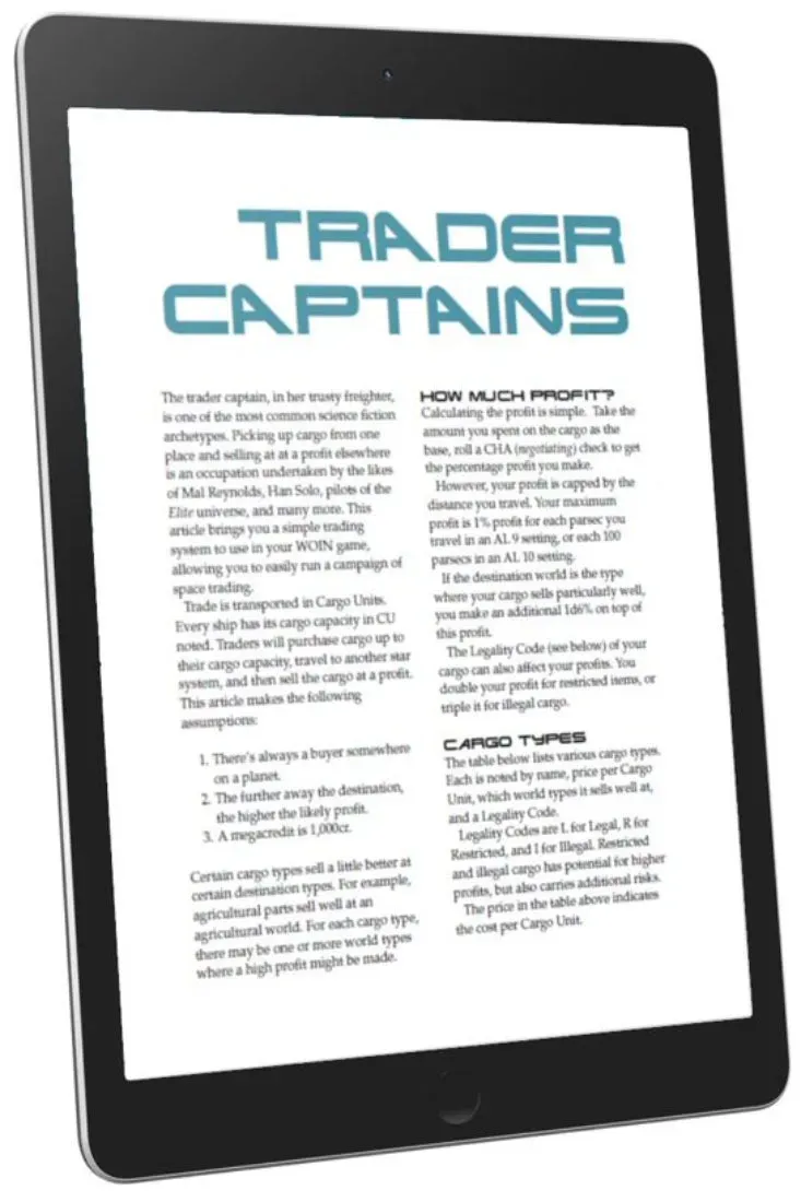 EN Publishing Trader Captains regler PDF WOIN rymdhandel