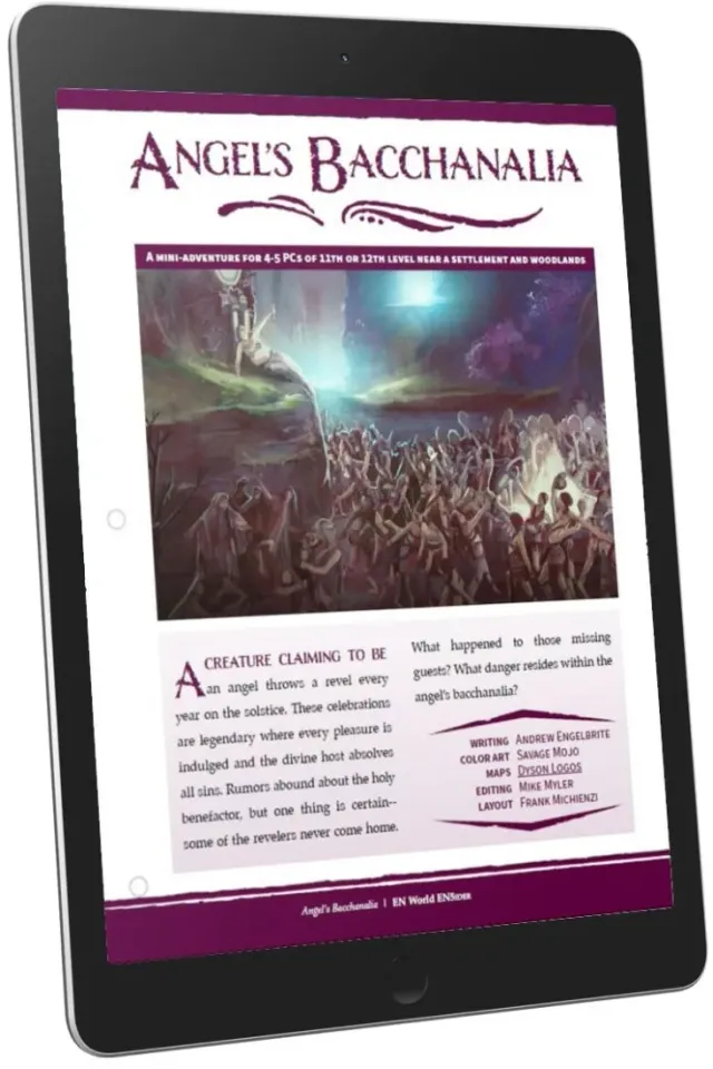 EN Publishing Angel's Bacchanalia äventyr PDF D&D 5e nivå 11-12