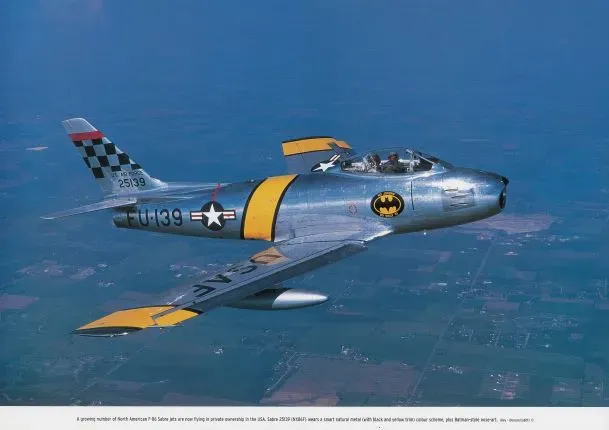 North American F-86 Sabre poster A2 flygplan