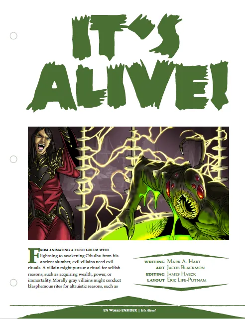 EN Publishing It's Alive D&D 5e ritual PDF skurk