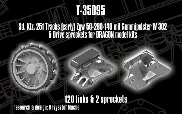 Rossagraph T-35095 bandsats 1:35 SdKfz 251 early Dragon