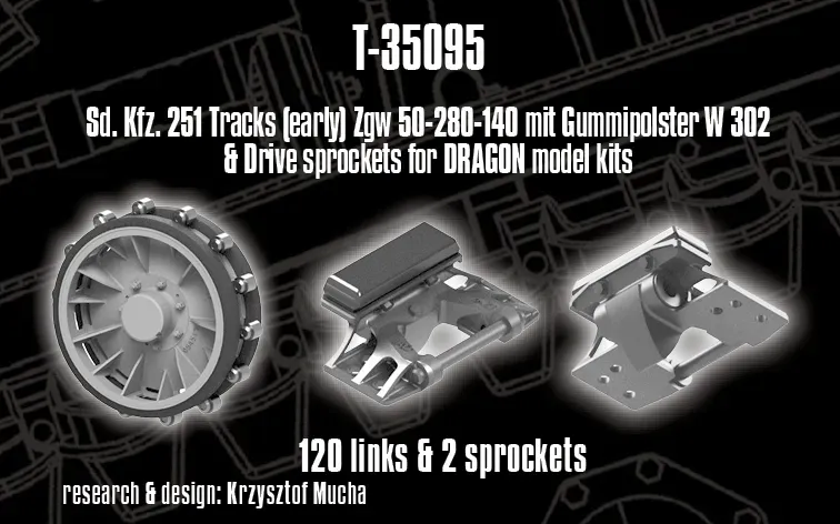 Rossagraph T-35095 bandsats 1:35 SdKfz 251 early Dragon
