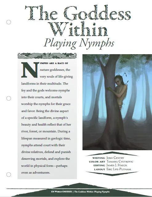 EN Publishing The Goddess Within Playing Nymphs rollspel PDF