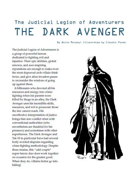 EN Publishing Judicial Legion Dark Avenger rollspel PDF WOIN hjälte