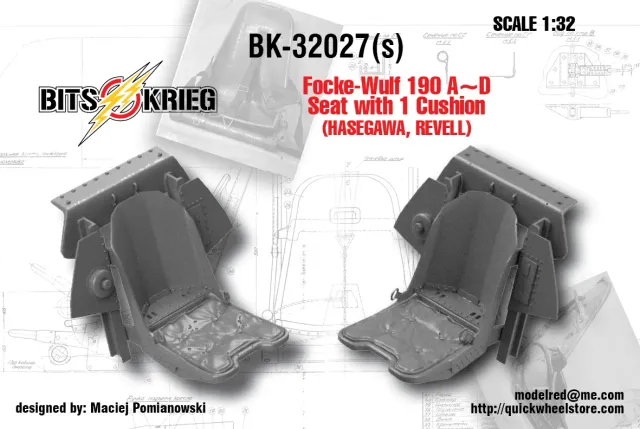 Rossagraph BitsKrieg BK32027 resinstol 1:32 Fw 190 med dyna