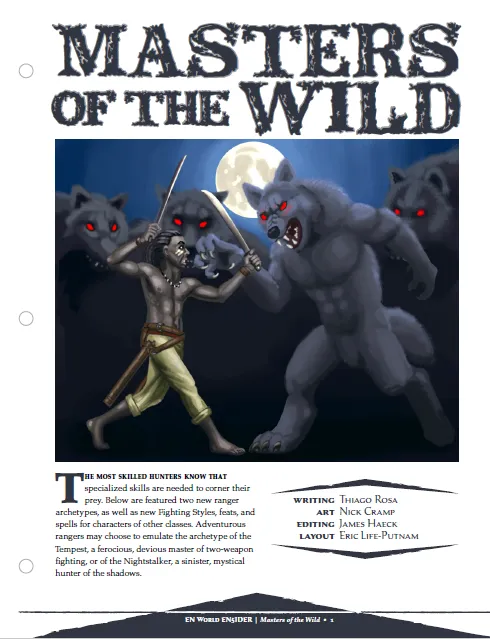 EN Publishing Masters of the Wild PDF ranger
