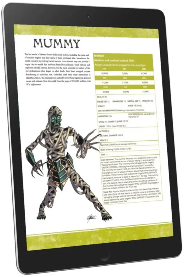 EN Publishing Mummy rollspel PDF mumiemonster