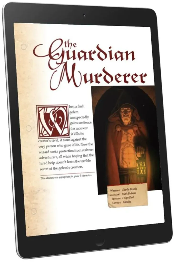 EN Publishing The Guardian Murderer rollspelsäventyr PDF WOIN