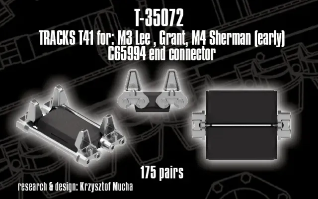 ROSSAGRAPH QuickTracks T-35072 bandset T41 Sherman 1/35