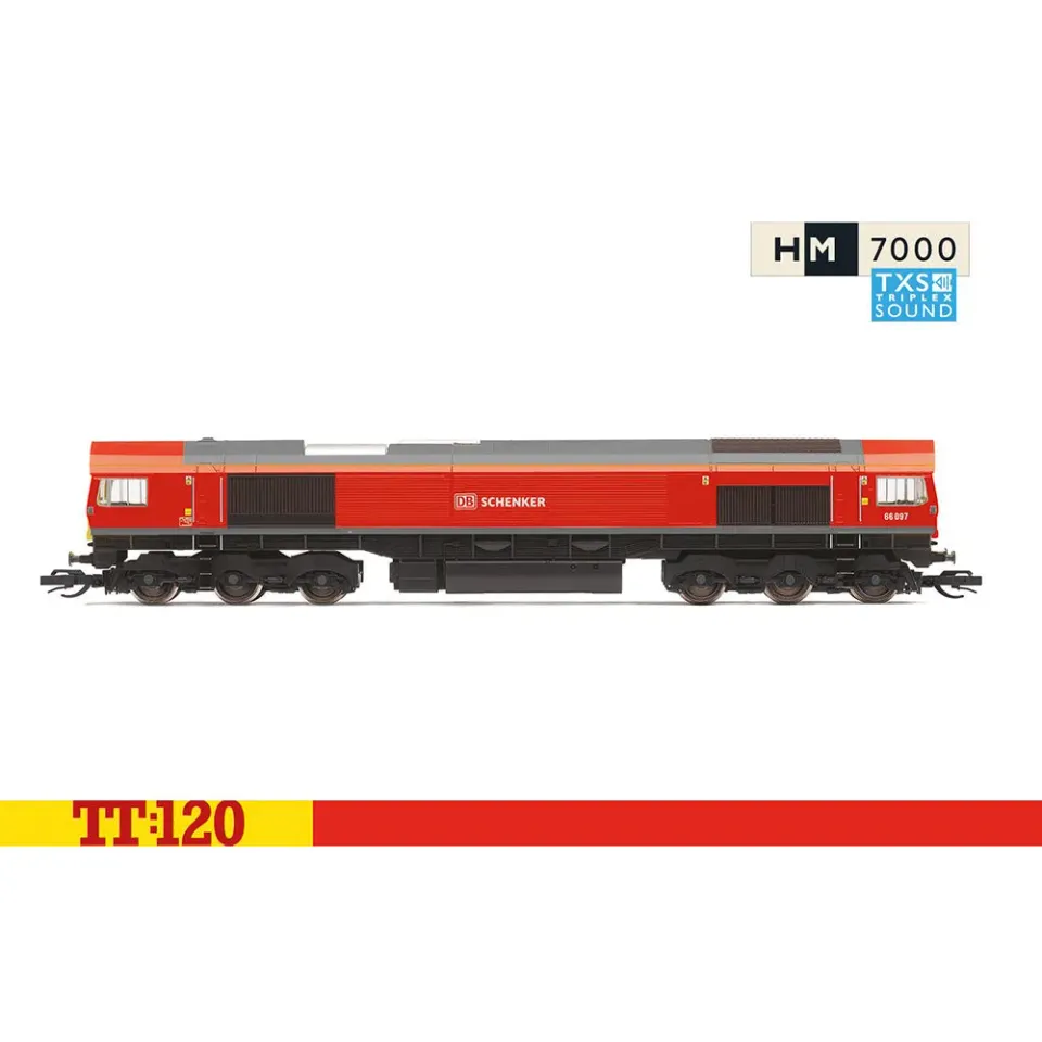 Hornby TT:120 Class 66 66097 diesellok DB Schenker ljud