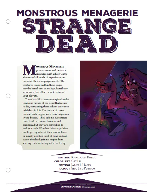 EN Publishing Monster Menagerie Strange Dead monsterbok PDF