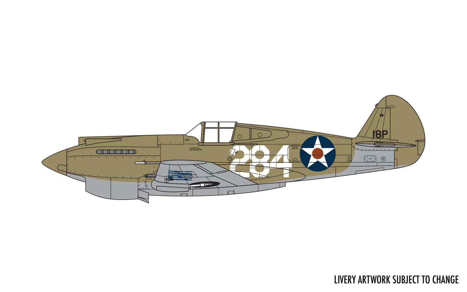 Airfix Curtiss P-40B Warhawk byggsats 1:72 47 delar