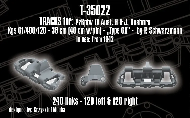 Rossagraph QuickTracks T-35022 larvband Panzer IV 1:35 typ 6A