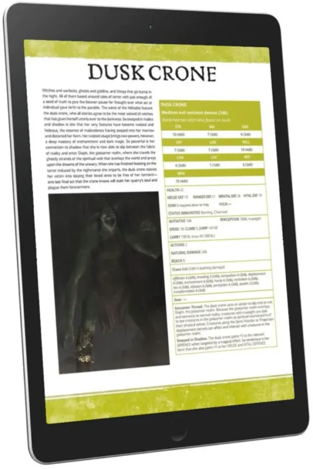 EN Publishing Dusk Crone monster PDF WOIN mardröm
