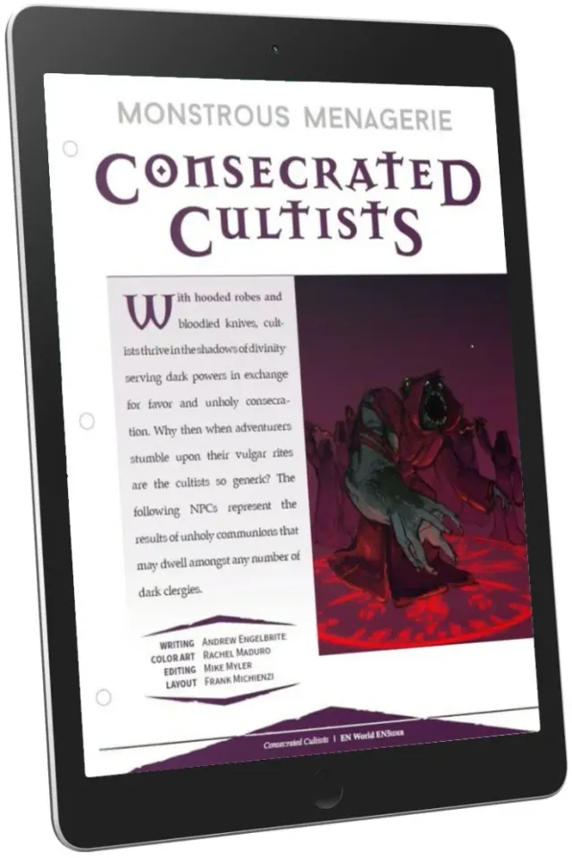EN Publishing Monstrous Menagerie Consecrated Cultists D&D 5e PDF