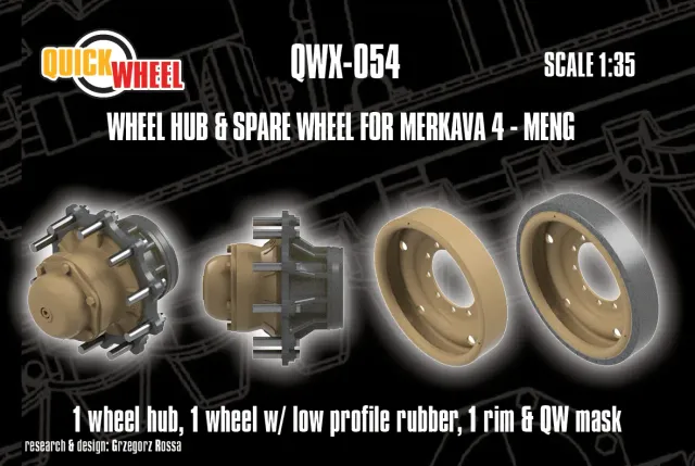 Rossagraph QuickWheel QWX-054 hjulnav reservhjul Merkava 4 1:35