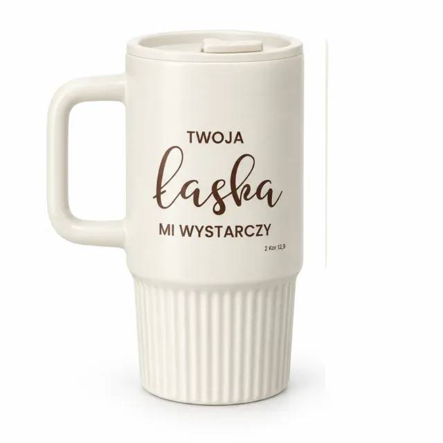 Sharon Łaska mugg med lock 400 ml keramik