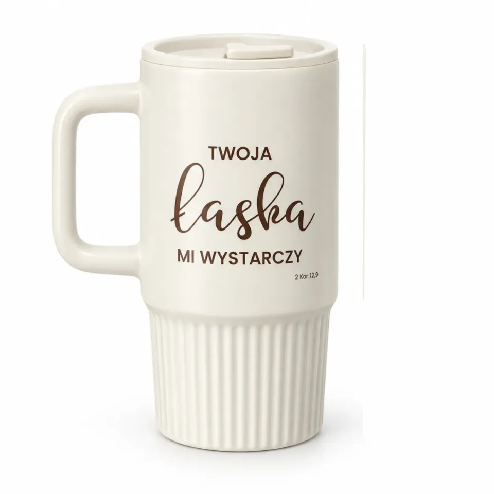 Sharon Łaska mugg med lock 400 ml keramik