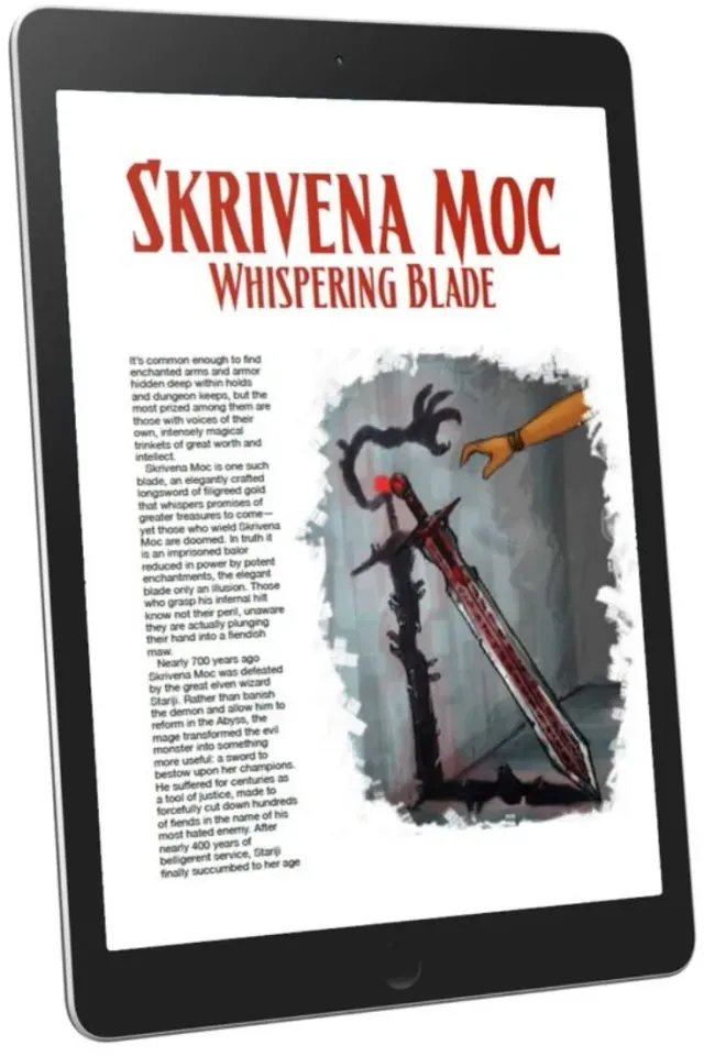 EN Publishing WOIN Skrivena Moc Whispering Blade rollspel PDF