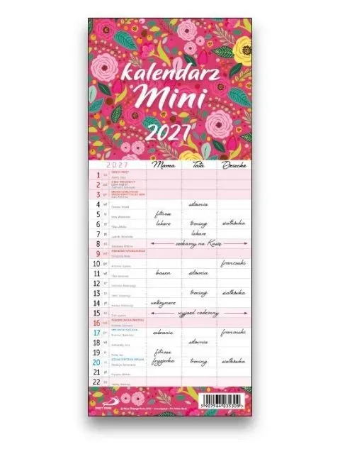 Sharon Familjekalender Mini 2027 väggkalender 14x34