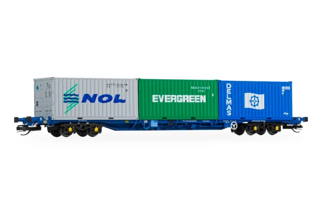 Hornby TT:120 Touax KFA containervagn 3x20 containrar