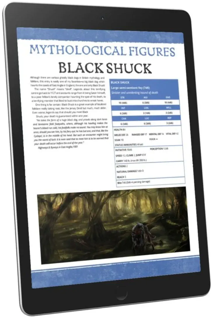 EN Publishing Black Shuck monster-PDF spökhund