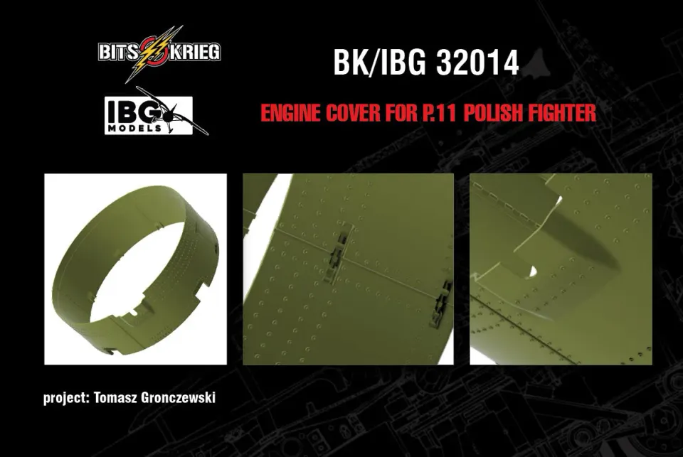 Rossagraph BitsKrieg BK/IBG32014 motorkåpa PZL P.11 1/32