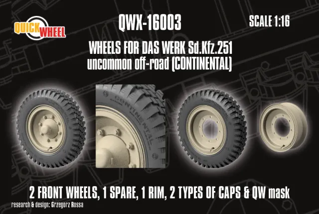 ROSSAGRAPH QuickWheel QWX-16003 framhjul 1/16 Sd.Kfz. 251