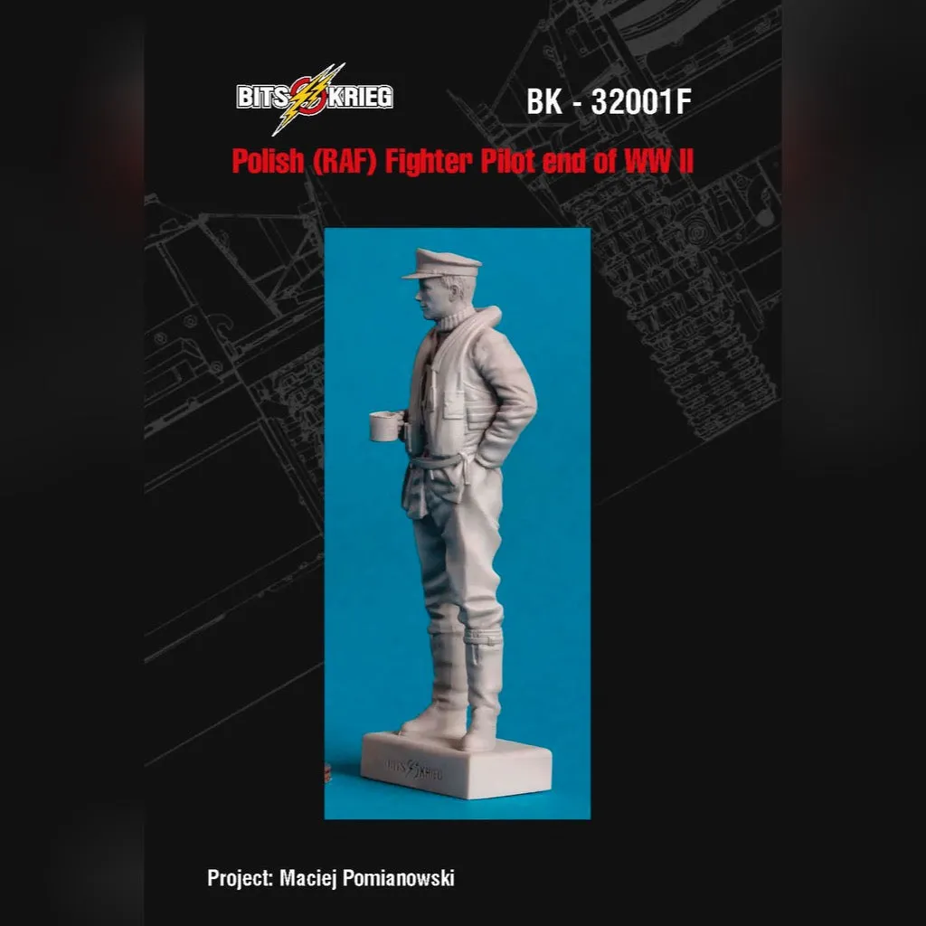 Rossagraph BitsKrieg BK 32001F resinfigur polsk pilot 1:32