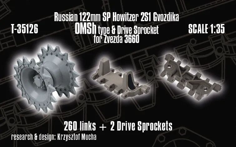 ROSSAGRAPH QuickTracks T-35126 resinband 2S1 Gvozdika Zvezda
