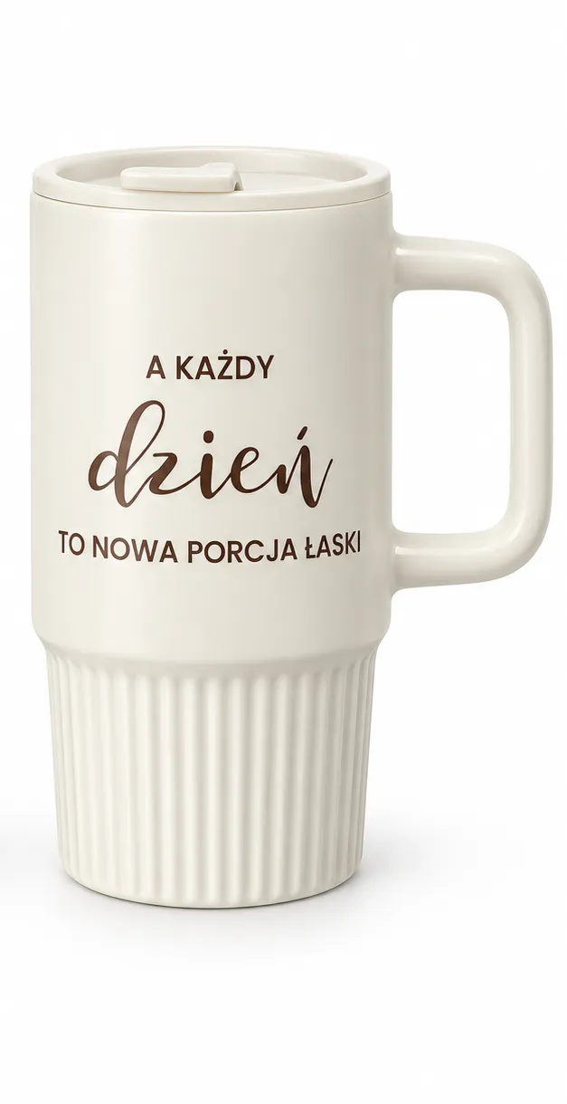Sharon Łaska mugg med lock 400 ml keramik