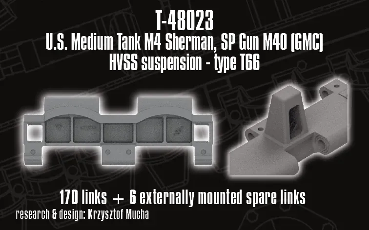 Rossagraph QuickTracks T-48023 larvband 1:48 Sherman T66