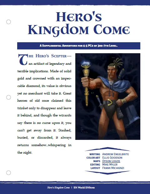 EN Publishing Hero's Kingdom Come miniäventyr PDF nivå 7