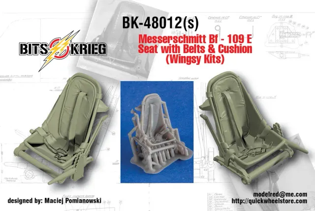 Rossagraph BitsKrieg BK48012S pilotsäte Bf-109 E 1/48